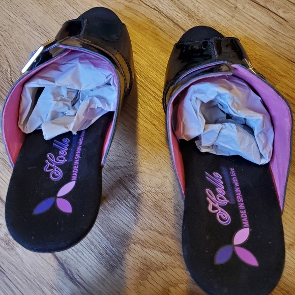 Helle Comfort black patent Natalia sandal 39 9 - Picture 4 of 13